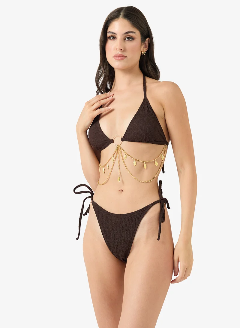 Ginger 2PC Triangle Bikini Set with Body Jewelry